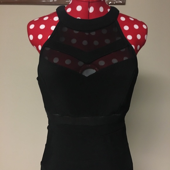 Black ottoman illusion dress - Picture 3 of 4